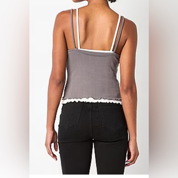 Arizona Womens Juniors Square Neck Sleeveless Tank Top - Picture 4 of 6